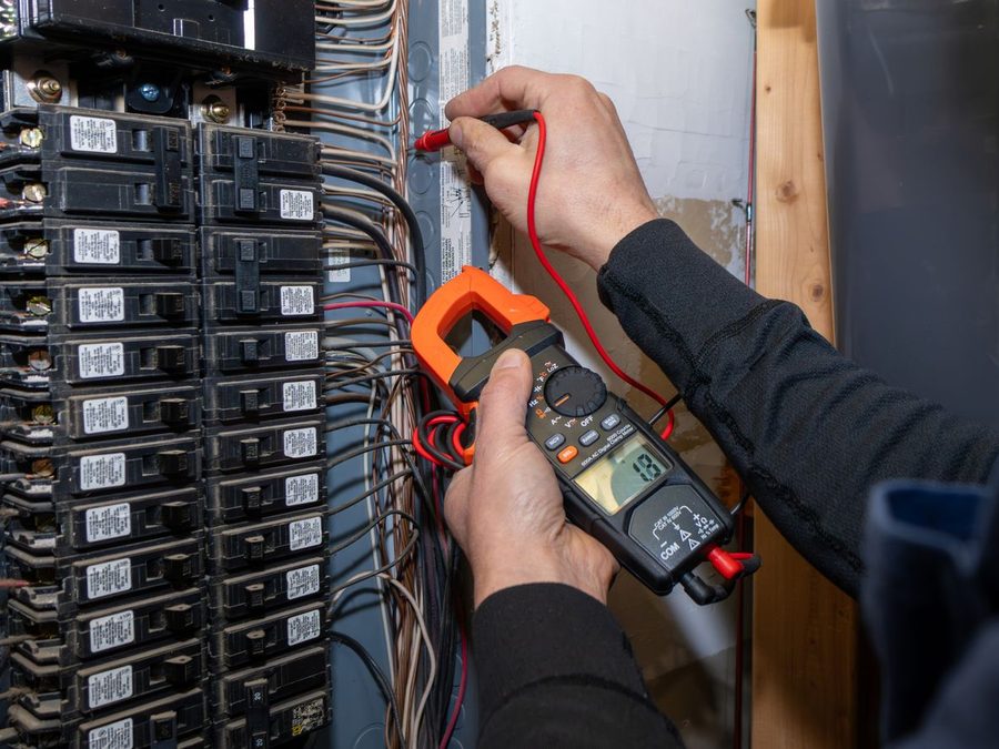 Electrical panel inspection by a pro technician.