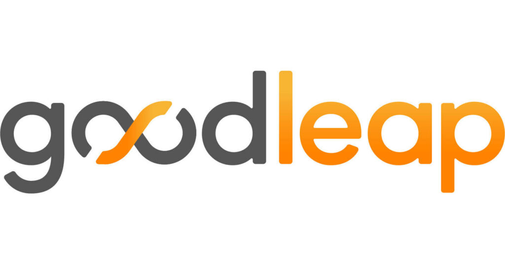 Good Leap logo with gray and orange letters and a curved orange accent replacing the letter 'o'