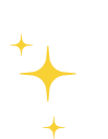 Several white and gold star-shaped sparkles on a black background, suggesting shine or magic (decorative).