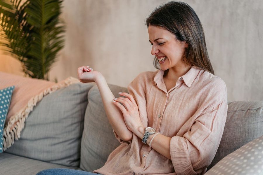 Dry skin due to dry indoor air.