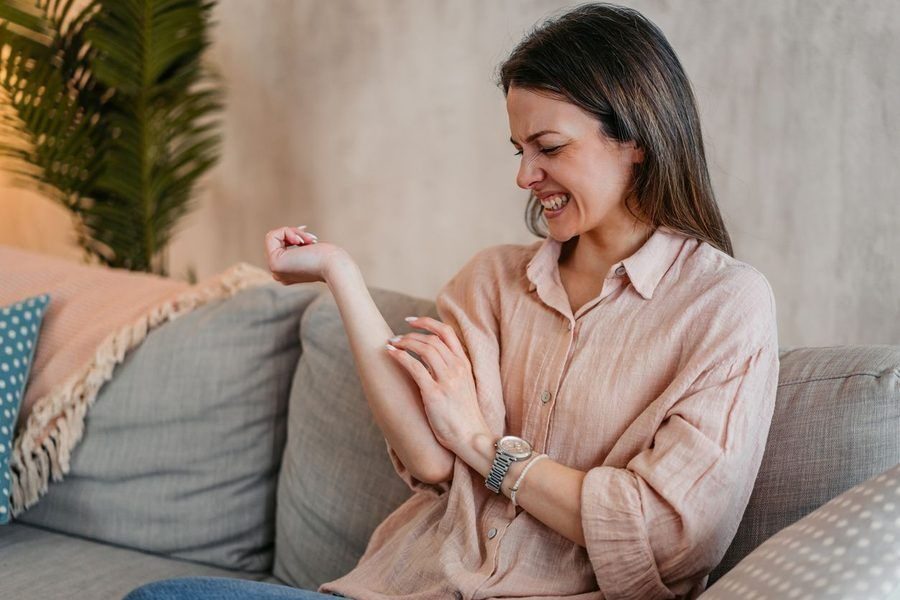 Dry skin due to dry indoor air.