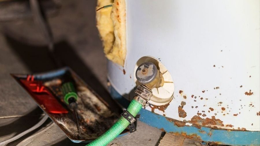 Draining water from a water heater
